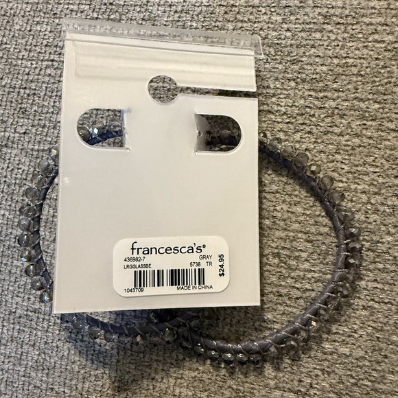 Gray Braided Hoop Earrings - Picture 6 of 6